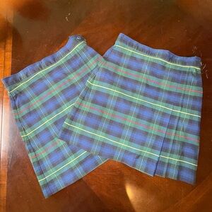 Becky Thatcher Uniform Lot of 2 Navy/Green Plaid #55 Short Skirt Size 8